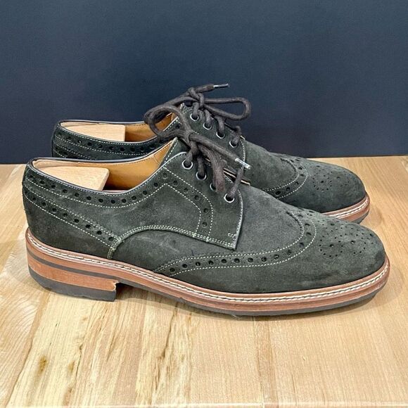 Paco Rodriguez Dark Green Suede Wingtips. Like new! Size 42/US 9.5-10. - Picture 6 of 11